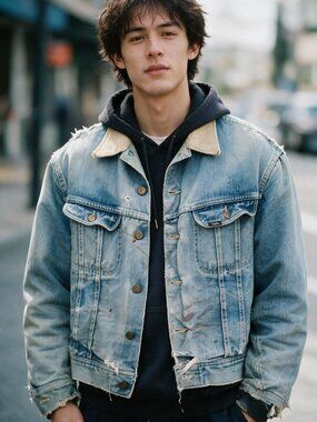 Distressed Vintage Jean Jacket - Lee Storm Rider